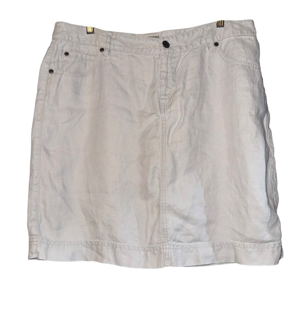 J Jill 100% Linen Skirt Women's 12 Lightweight Breathable Beach‎ Preppy Vacation